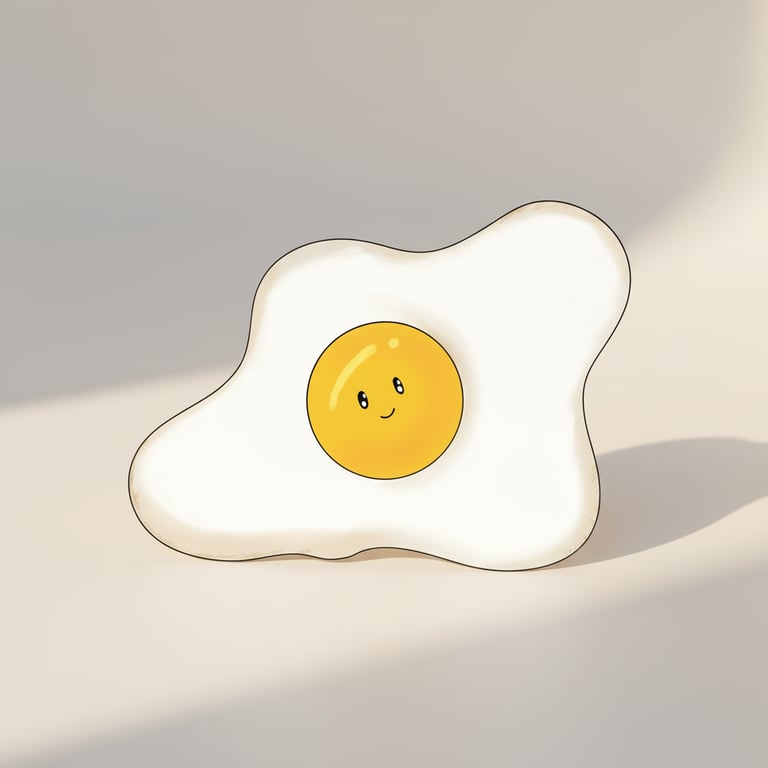 Fried egg sticker large die cut glossy food sticker 