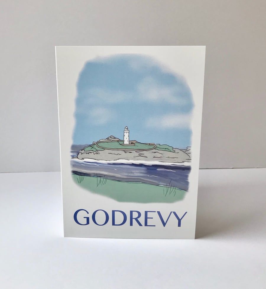 Godrevy Lighthouse Card, Cornwall 