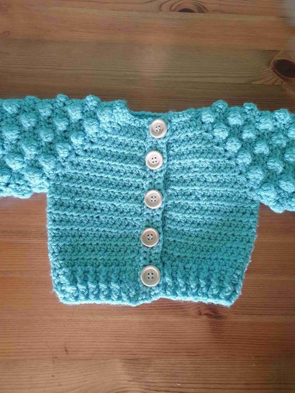 Teal Indy Cardigan - 0-6 months