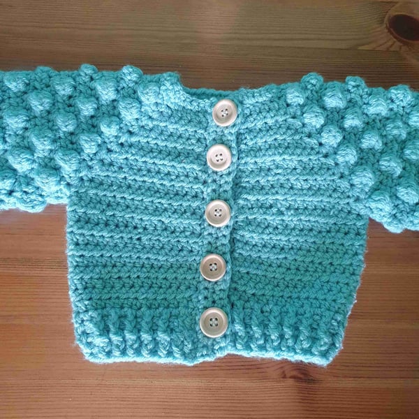Teal Indy Cardigan - 0-6 months