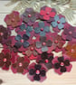Scrapbooking, sewing real leather flowers 