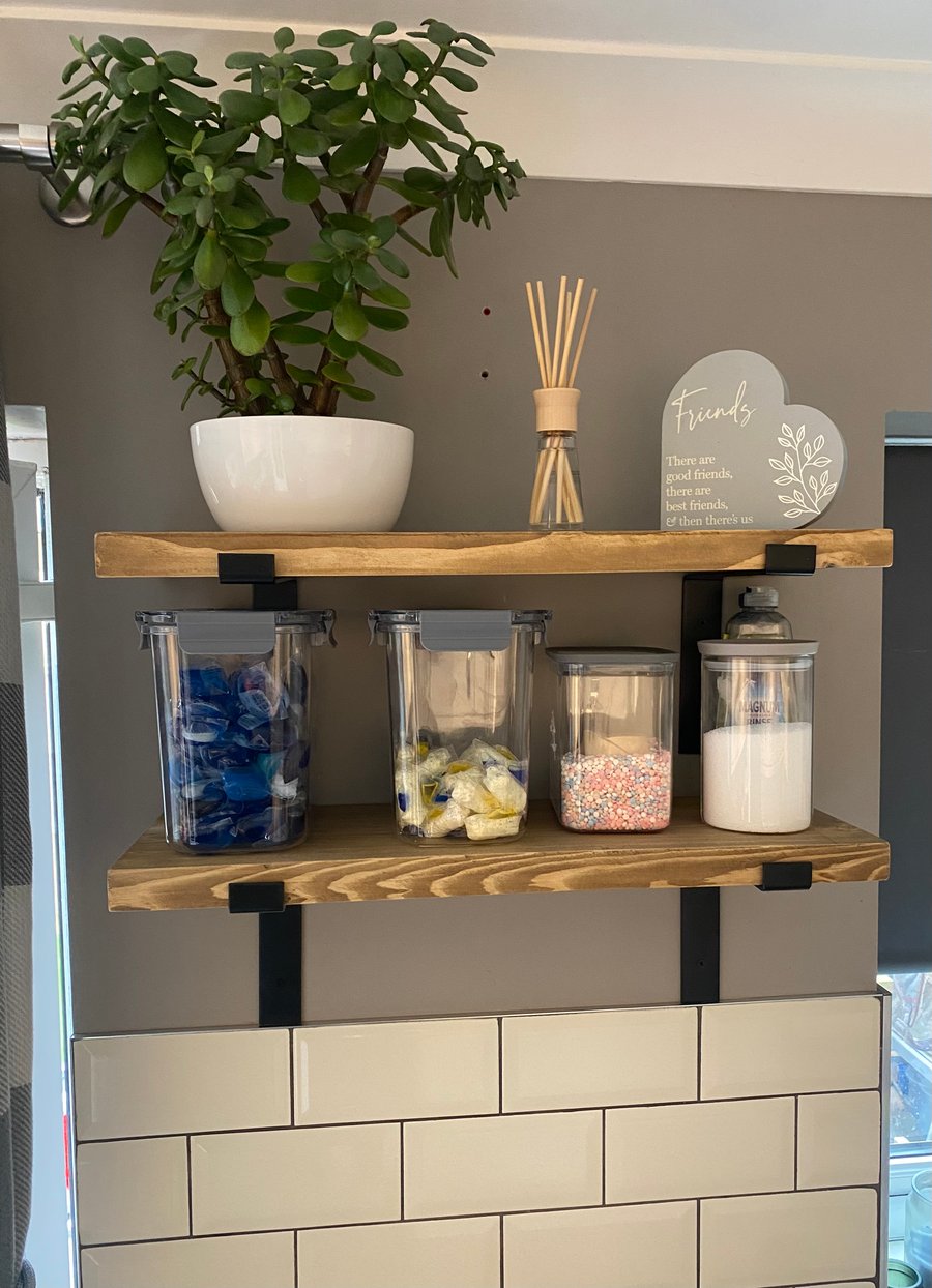 Reclaimed shelving & bracket. 