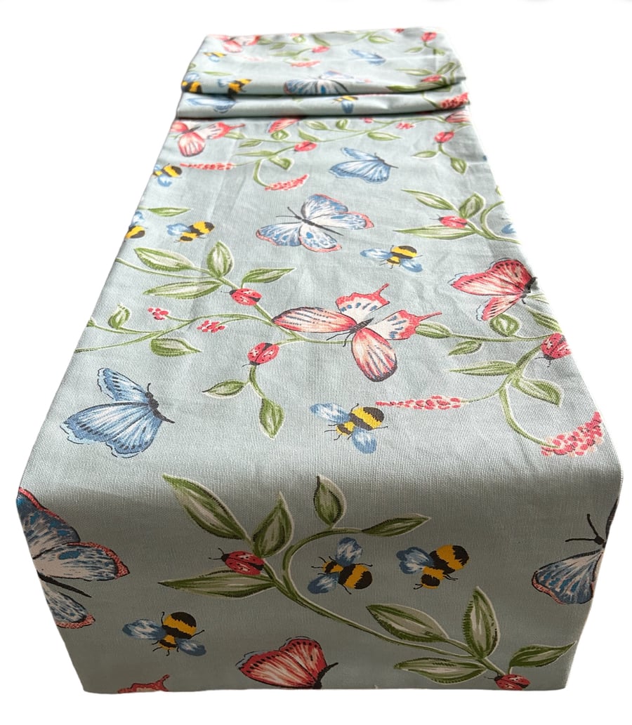 Bee & Butterfly Print Animal, Table Runner,  1.95m x 30cm Last One