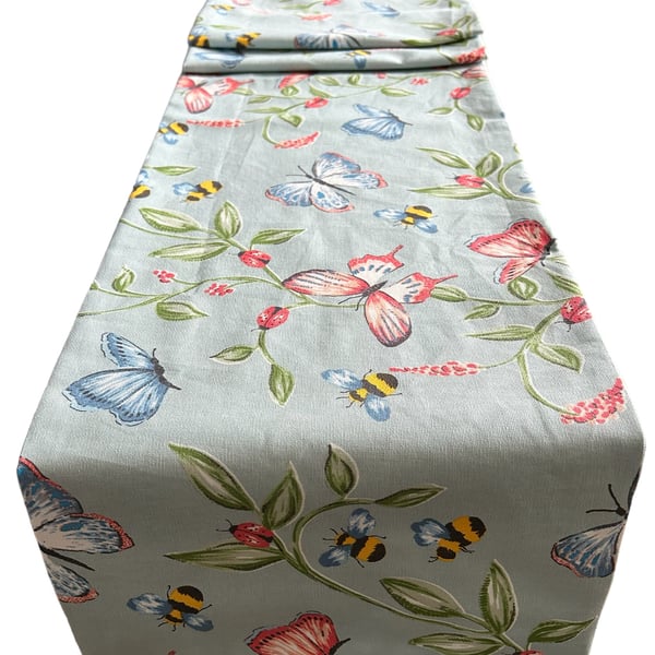 Bee & Butterfly Print Animal, Table Runner,  1.95m x 30cm Last One