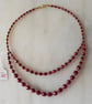Dark Red Faceted beads Beaded Necklace with Gold Accents - Summer Seconds