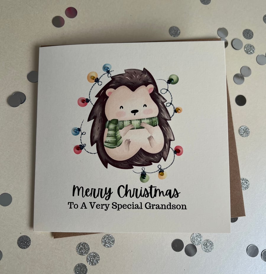 Christmas Card For Grandson - Family Christmas Card - Cute Christmas Cards 
