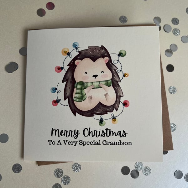 Christmas Card For Grandson - Family Christmas Card - Cute Christmas Cards 