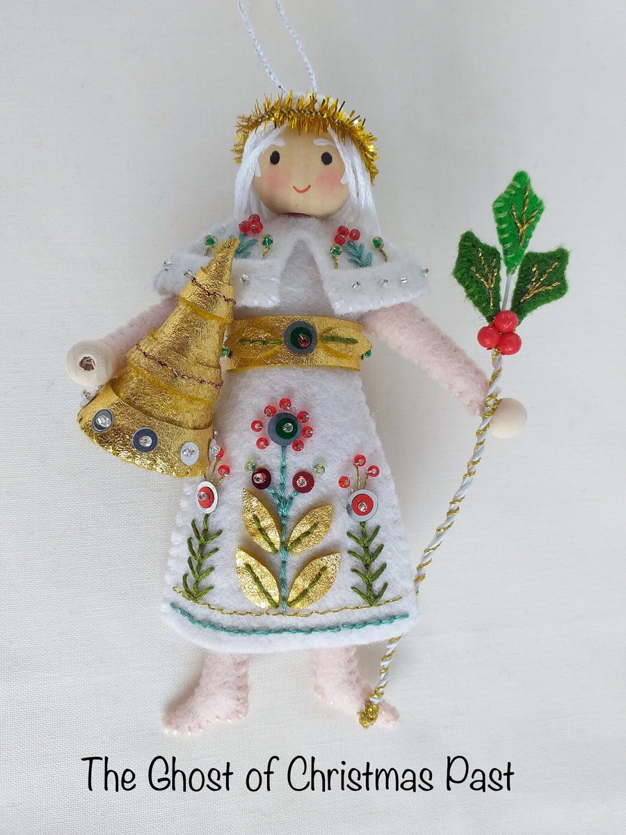 The Ghost of Christmas Past, A Wool Felt Christmas Ornament