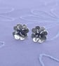 Silver flower earrings, sapphire earrings, September birthstone jewellery - Image 5