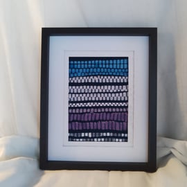 Woven textile abstract art lilac sky