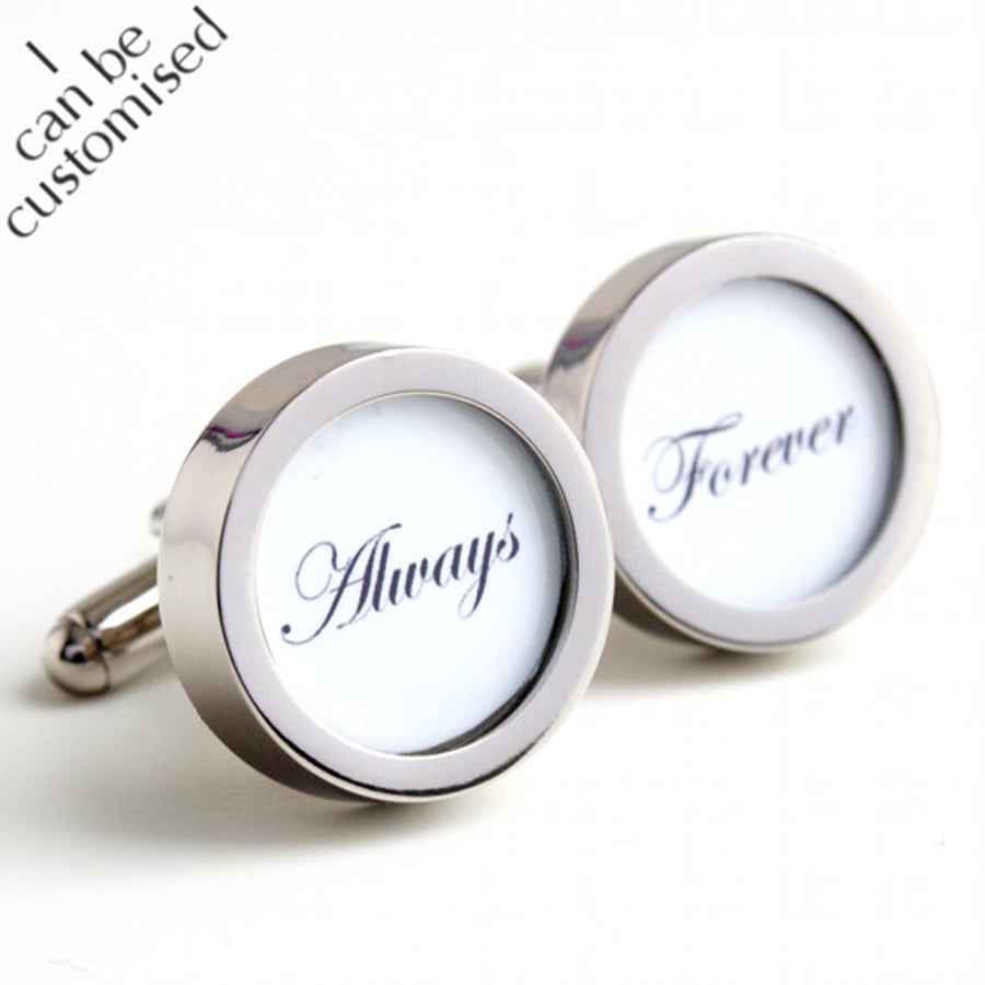 Always and Forever Cufflinks Romantic Gift for Groom or Someone Special