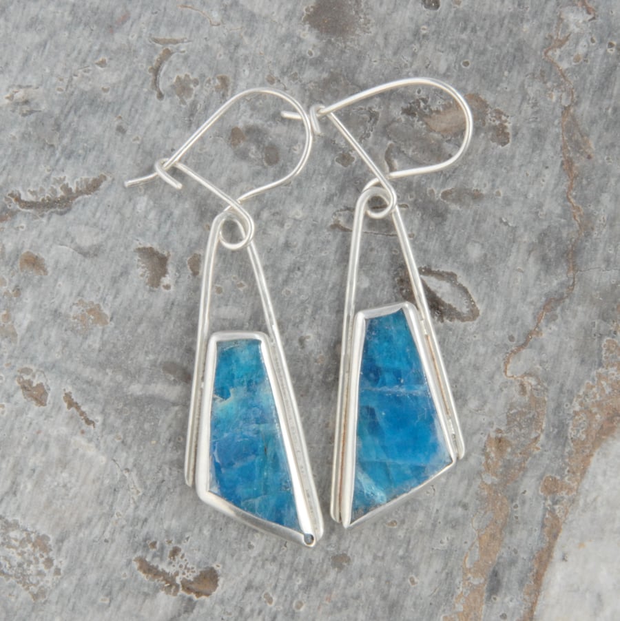 Apatite and sterling silver drop earrings