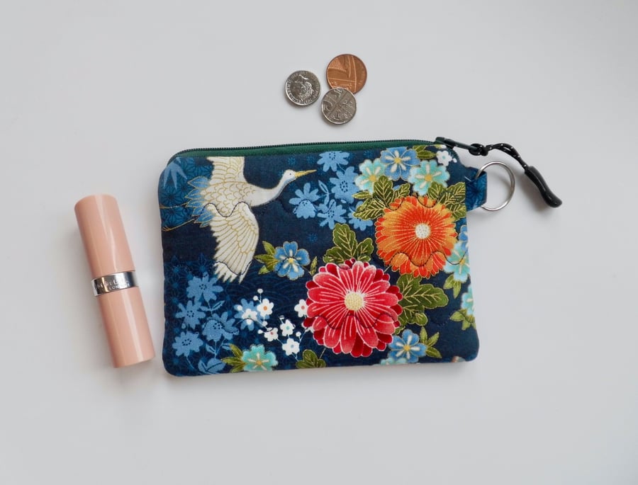 Coin purse mini make up in Japanese style fabric  