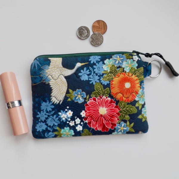 Coin purse mini make up in Japanese style fabric  