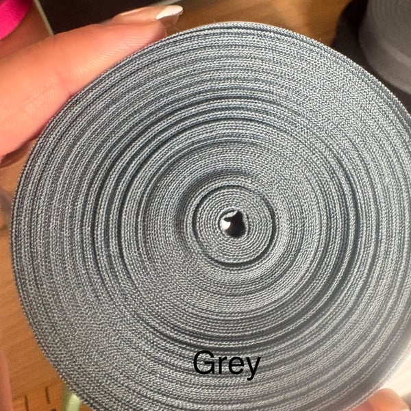 5 meters 1" (25mm) grey cotton bias binding 