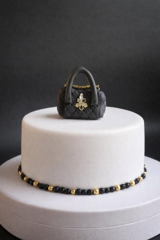 Miniature Polymer Clay Handbag, 1:12 Dollhouse Accessory, Fashion Cake Topper
