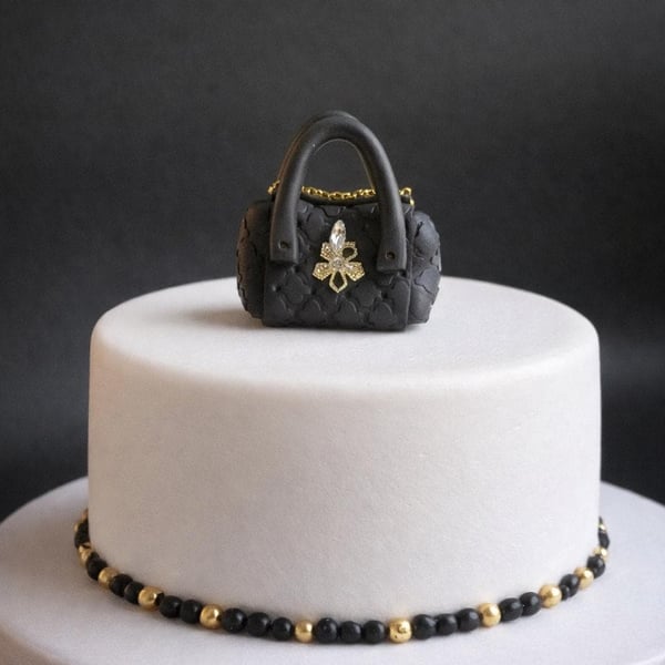 Miniature Polymer Clay Handbag, 1:12 Dollhouse Accessory, Fashion Cake Topper