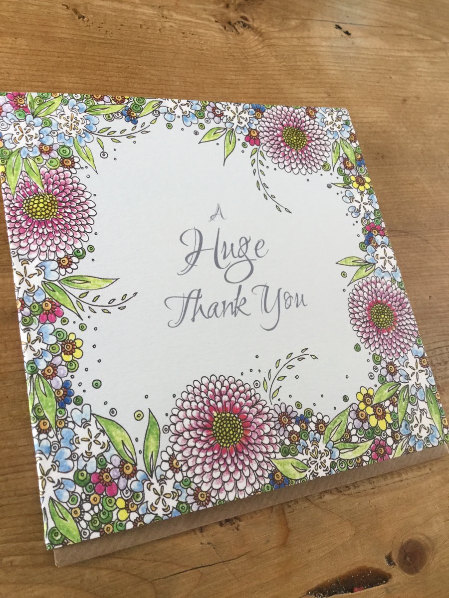 A huge thank you! Floral greeting card 