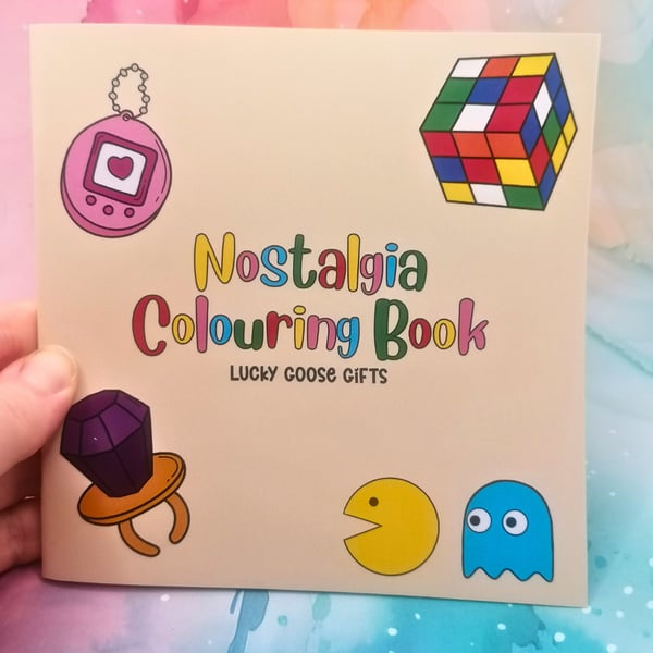 Nostalgia Colouring Book. Bold and Easy Colouring for Kids or Adults