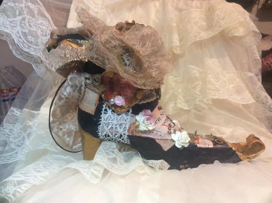 Upcycled pretty boot