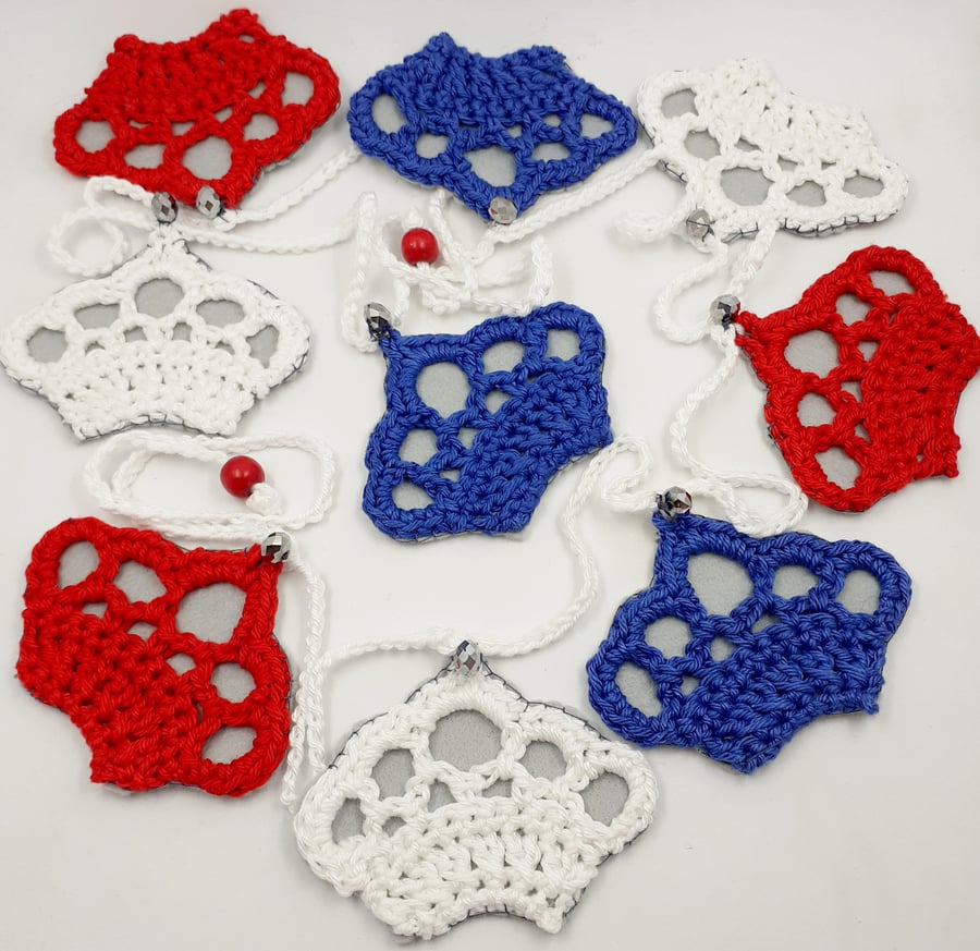 Crochet Jubilee Crown Bunting with Added Sparkle! Folksy