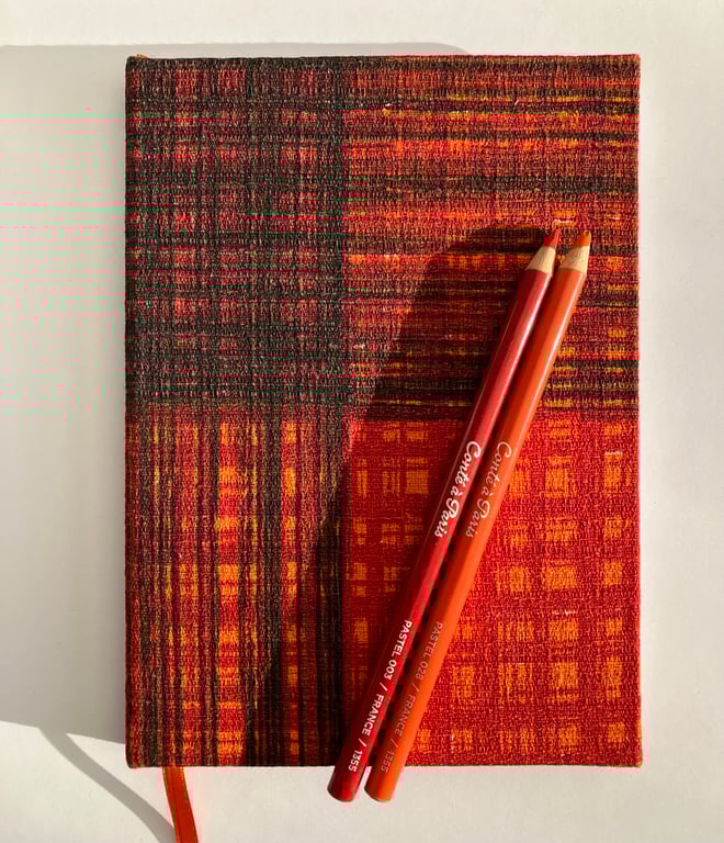 Handmade A5 Journal with Abstract Print 1950's Vintage Fabric