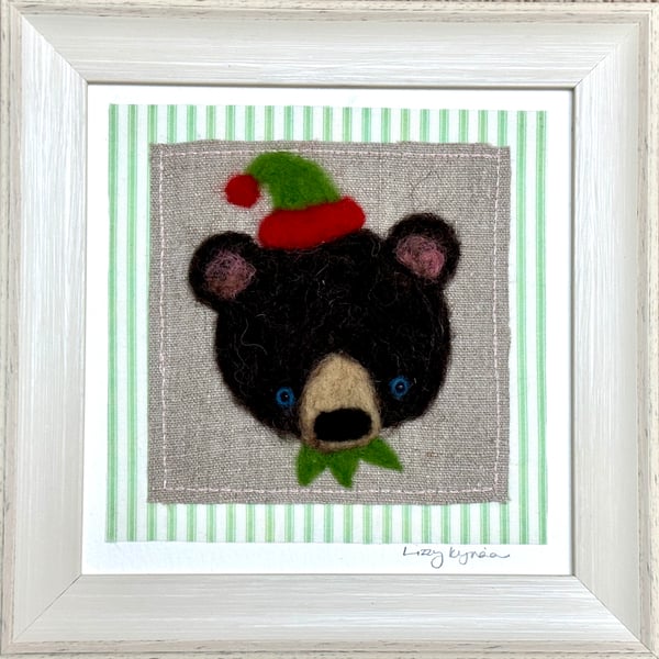 Needle Felt Framed Winter Elf  Beard 