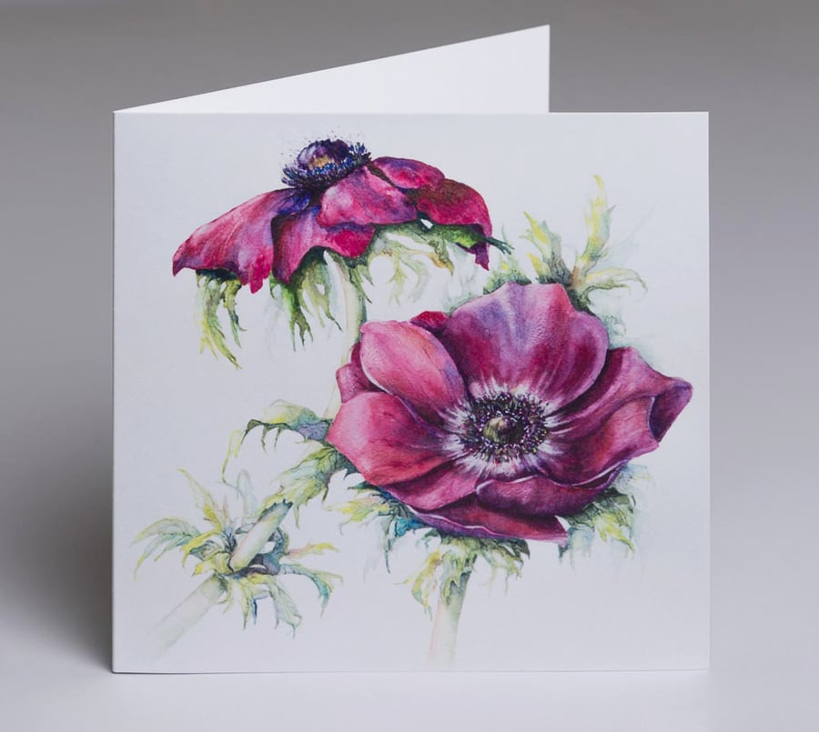 Anemone - Gardeners greeting card.