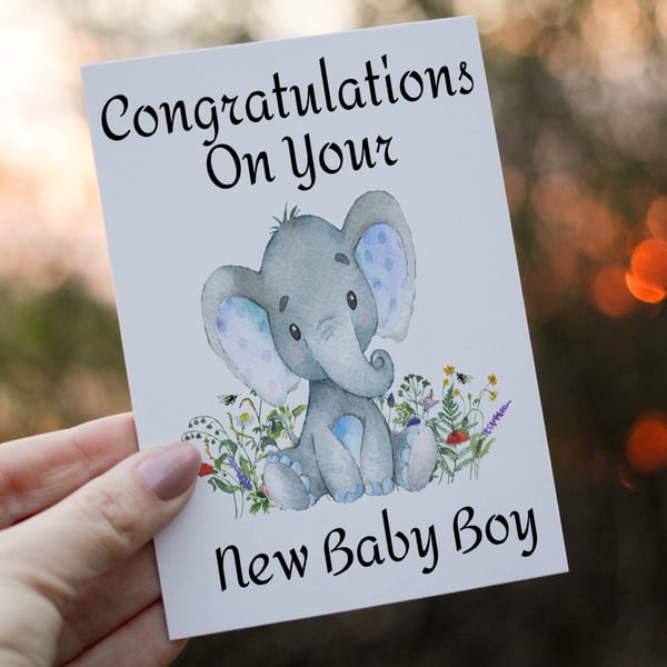 New Baby Boy Card, Congratulations for New Baby, Baby Shower Card