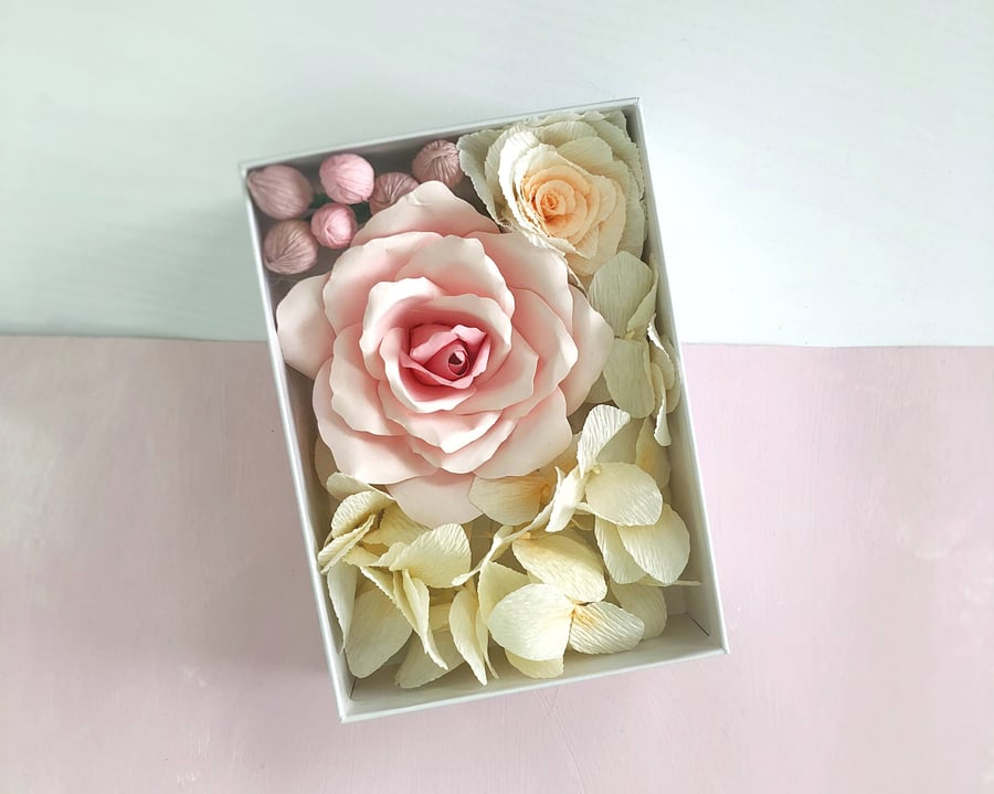Blush Pink Paper Bouquet in a Box