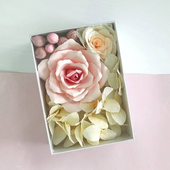 Blush Pink Paper Bouquet in a Box