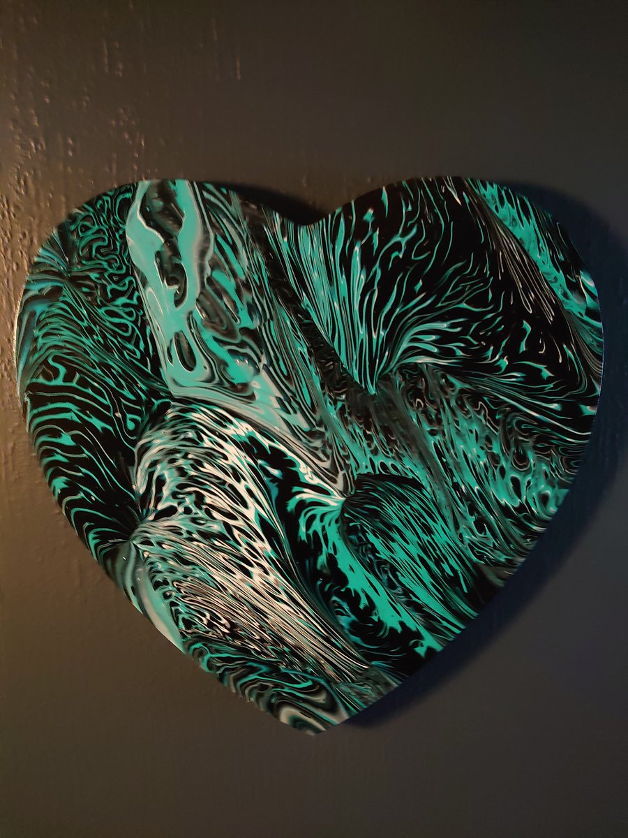 Heart shaped acrylic painting