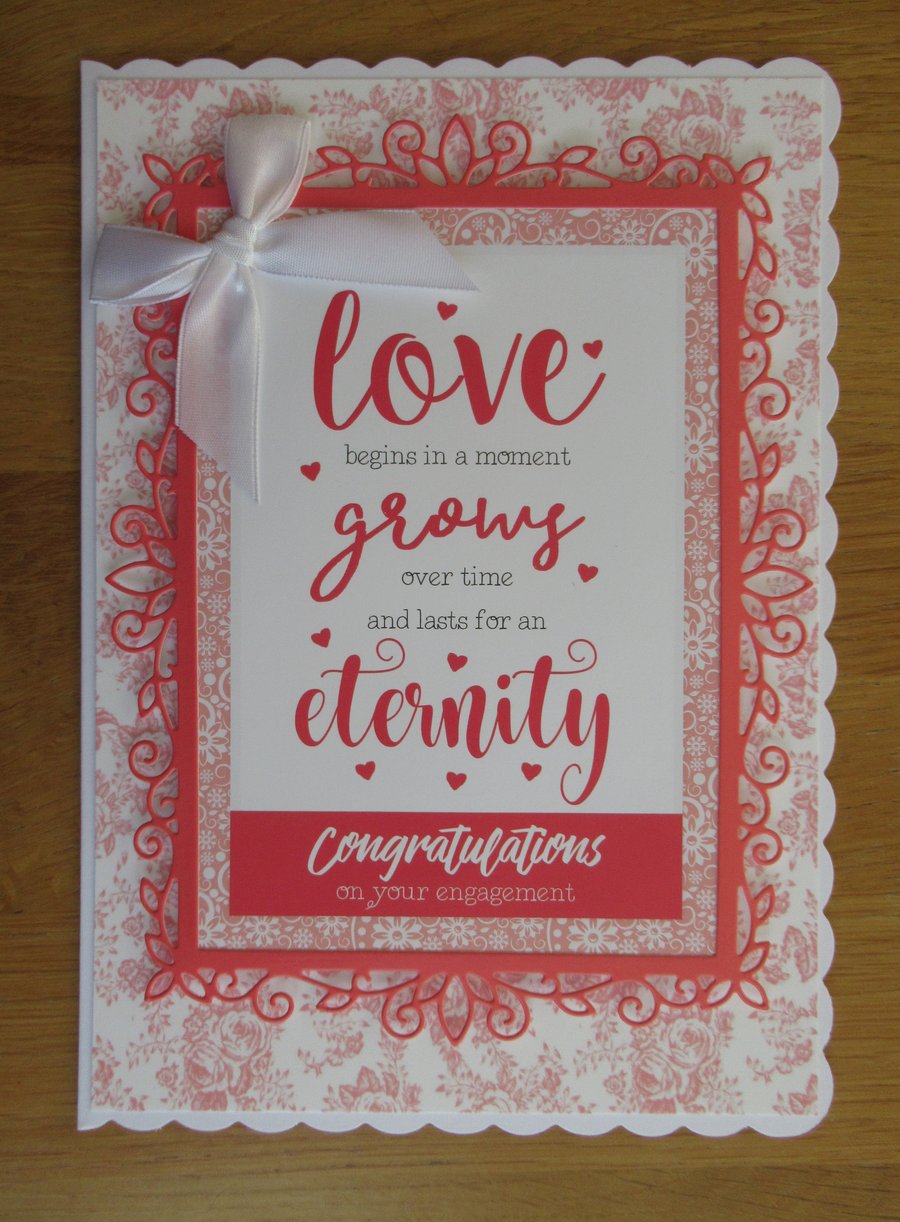 Love Begins In A Moment - A5 Engagement Card