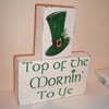 Shabby chic top of the mornin' to ye irish blocks