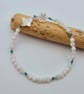 Mother Of Pearl Butterfly & Flower Bracelet, June Birthstone, Bridesmaid Gift