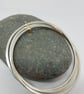 Clara by Fedha - stylish set of three silver bangles with solid gold link - Image 2