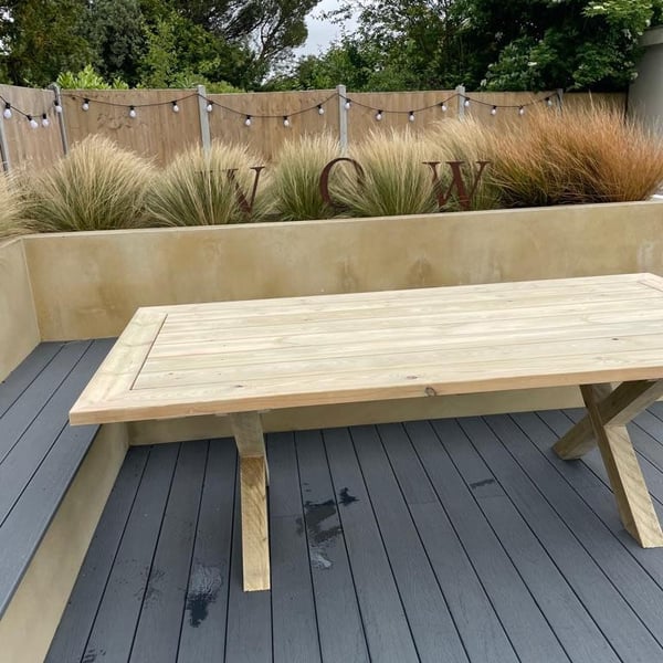 X leg Garden Table  (treated)