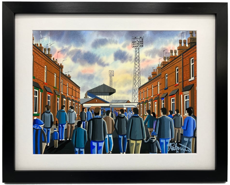 Wigan Athletic Retro Springfield Park Framed Football Art Print 14" x 11" Frame 