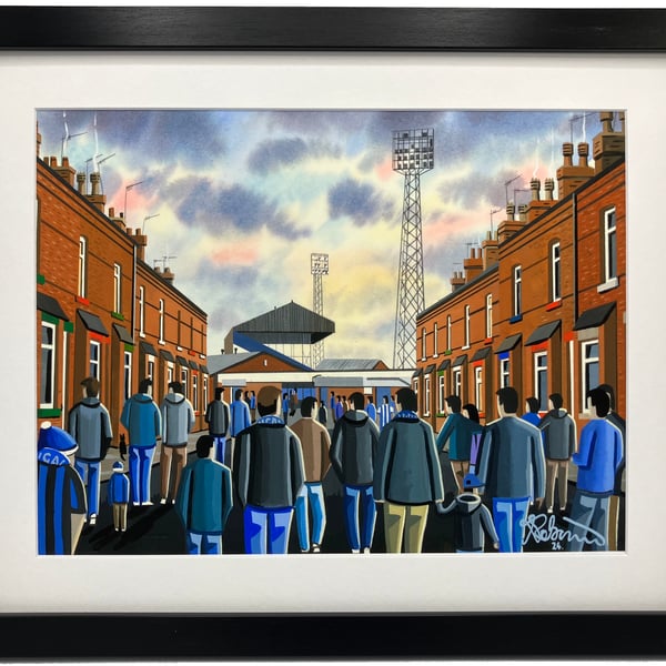 Wigan Athletic Retro Springfield Park Framed Football Art Print 14" x 11" Frame 