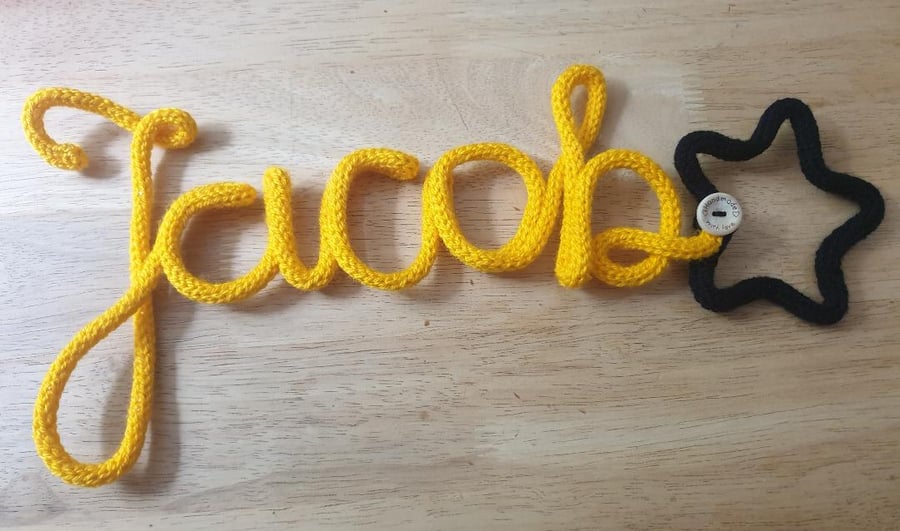 knitted wire words,lettering
