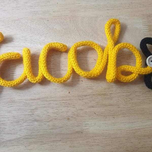 knitted wire words,lettering