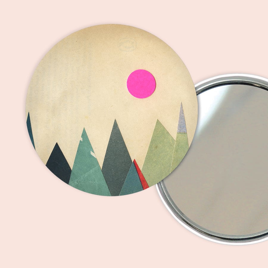 Abstract Pocket Mirror - Paper Mountains 9