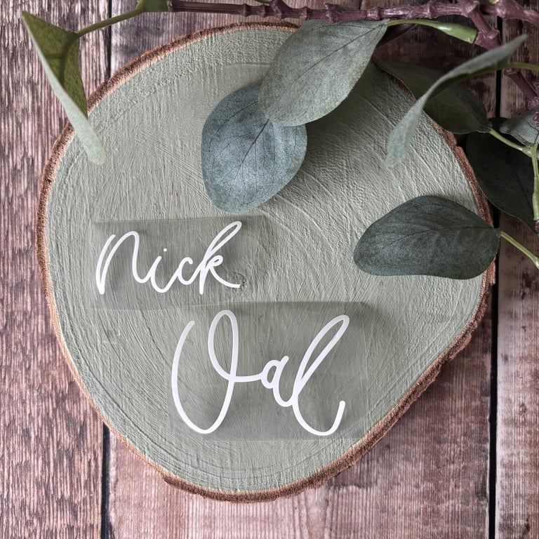 Personalised HTV Vinyl Decals: Custom Modern Calligraphy Labels, Heat Transfer D