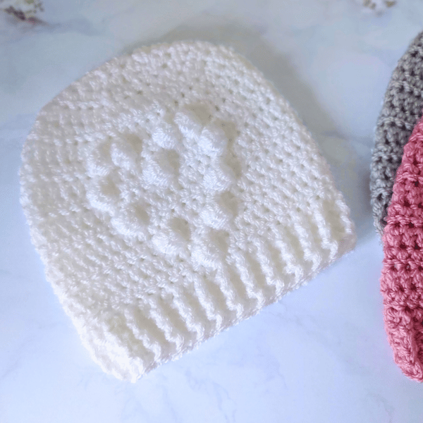 Heart Beanie Hats Crochet In Sizes Newborn Up To Adult