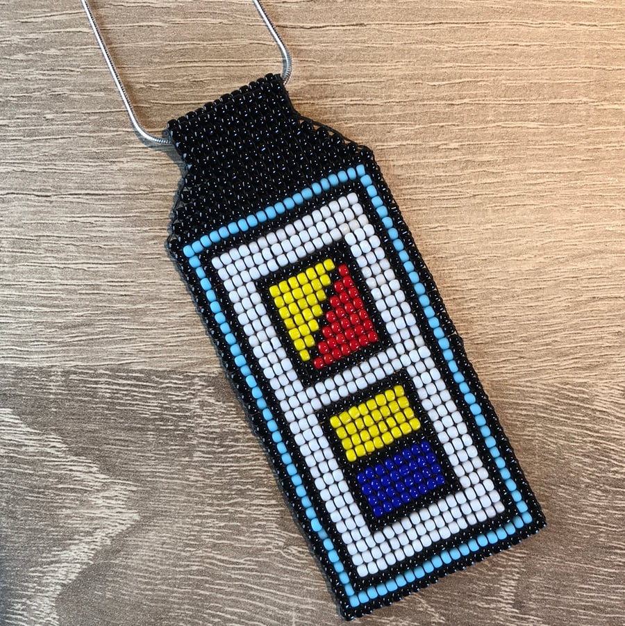 All OK At Sea - Nautical Signal Flag Bead Loom Pendant Necklace 925 Silver Chain