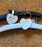 Satin Bride and Groom Padded Hangers, Personalised Hearts, Wedding Keepsake