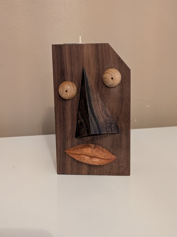 Up cycling wooden tealight stand 