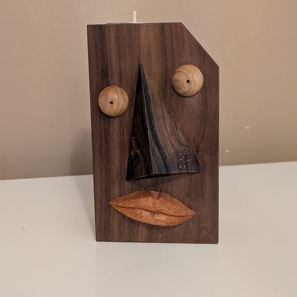 Up cycling wooden tealight stand 