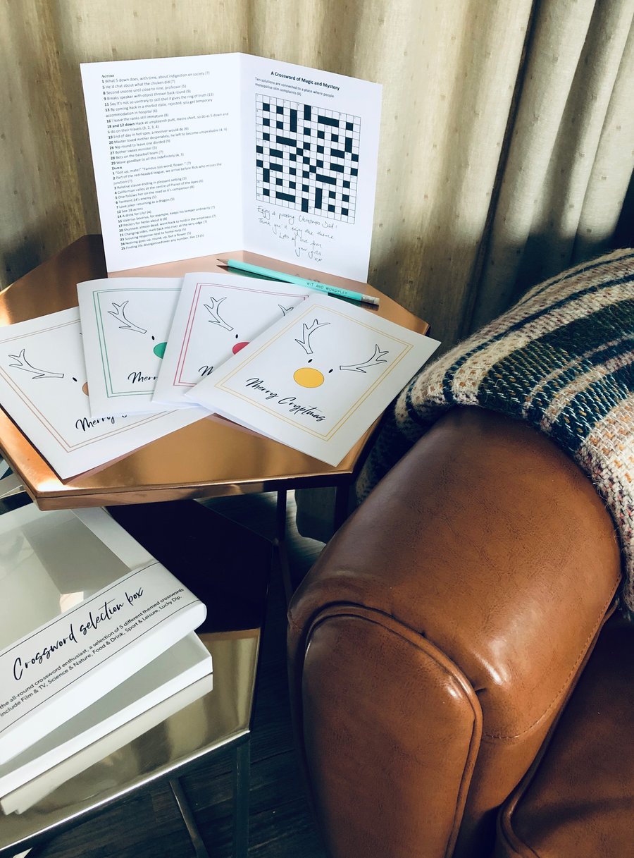 Cryptic crossword selection box, 5 themed crosswords