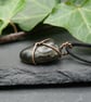 Simple Copper Wire Wrapped Black Pebble Pendant - Image 5